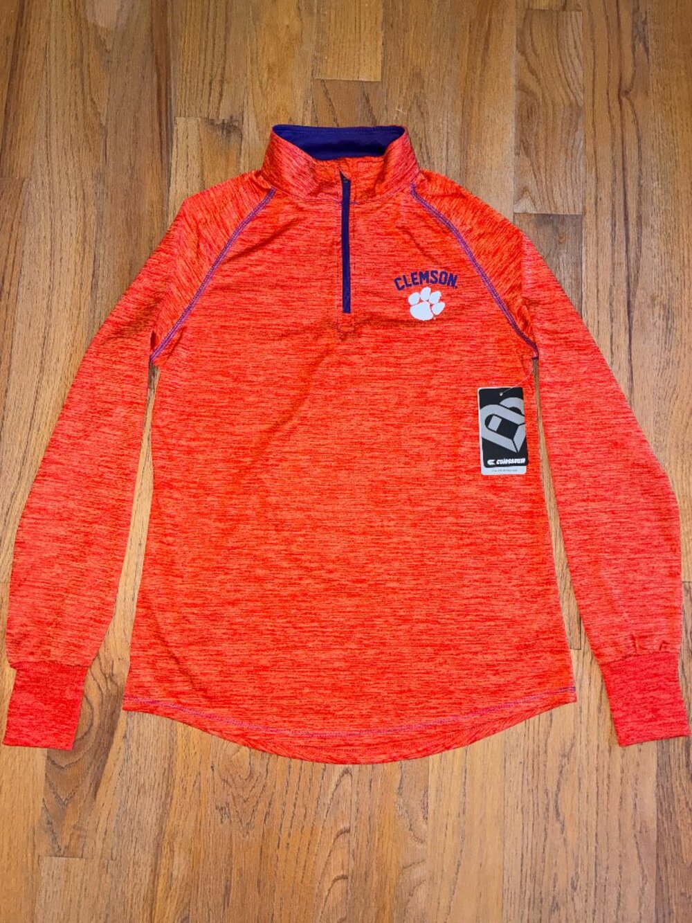 Colosseum Clemson Women’s Orange Quarter Zip Large NWT